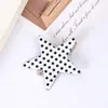 Clip para el pelo de pentagrama con estampado de lunares en blanco y negro de 5 cm, accesorio DIY, pasador decorativo lindo y juguetón estilo coreano