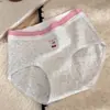 Roupa íntima feminina 100% algodão, estilo britânico, grau 10A, toda em algodão, antibacteriana, entrepernas estendido, acabamento em renda, confortável, calcinhas respiráveis