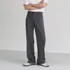 Pantalones de vestir para hombre de moda estilo coreano 2024 Verano Nuevos Sueltos Casuales Largos Rectos Con Caída Tela de Seda Helada Pantalones de Pierna Ancha