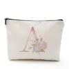 Bolsa de Cosméticos para Mujer Serie Alfabeto Inglés Impreso Densamente, Bolsa de Almacenamiento de Mano para Cosméticos y Joyería, Impermeable