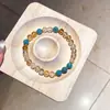 Pulsera de Amatista Fantasma Blanca de Cristal Natural Lujo Accesible Pulsera de Cristal Blanco Aguamarina de Gama Alta Pulsera de Moda para Mujer
