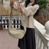 Estilo retro japonés y coreano estilo ins pana bolso nuevo moda casual simple combina con todo bolso bandolera media luna