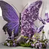 Decoración de ventana de exhibición de flores artificiales de mariposa gigante, soporte de mariposa floral, flor decorativa para accesorios de fotos y exhibición