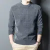 Suéter con forro de polar para hombre, grueso, cálido para invierno, de chenilla, color liso, camiseta de invierno para hombre