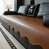 Cojín de piel lavable de lujo para ventanal, impermeable, resistente a los arañazos, resistente a los arañazos de gato, adecuado para dormitorio y balcón, uso en todas las estaciones, almohadilla suave para alféizar