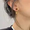 Pendientes de Plata de Ley 925 con Aguja Metálica, Piedra Ojo de Tigre, Estilo Retro Maillard Nuevo Estilo Chino, Forma de Calabaza, para Mujer, Ancora, Rojo Vino Tinto