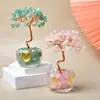 Adorno de Árbol de Dinero de Cristal para Decoración de Escritorio en Casa y Oficina, Frasco de Vidrio con Fragmentos de Cristal, Árbol de la Fortuna Regalo