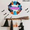 Letreros de Madera Colgantes de Halloween Transfronterizos, Letreros de Puerta, Calavera, Calabaza, Fantasma Decoraciones de Pared, Adornos de Madera Colgantes para Fiestas