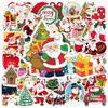 50 pegatinas navideñas con dibujos de grafitis de Papá Noel, árbol de Navidad, cuaderno, equipaje, decoración, pegatinas impermeables