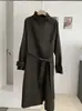 KEKEZOON gabardina con cuello extragrande, corte holgado, ribete de color contrastante para mujer, estilo coreano, abrigo largo versátil y elegante para otoño, 9077