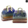 Cristal Natural Amatista Jade Piedra Colorida Gema Natural Empalme Artesanía Colgante Adornos Suministro Transfronterizo