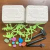 Escavação arqueológica brinquedo infantil fóssil de dinossauro gema colorida diy educacional jardim de infância feito à mão caça ao tesouro caixa surpresa