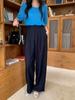 Sem Devoluções ou TrocasCalça Casual de Corte Reto com Caimento Fluido e Perna Larga para Mulheres, Calça Solta de Cintura Alta