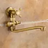 Torneira de Parede de Cobre Estilo Antigo Transfronteiriça, Abertura Rápida de 1/2 Polegada, Água Fria Única, Dobrável, para Uso na Cozinha e ao Ar Livre