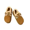 Estilo Wasteland Super Populares Sapatos de Algodão Pequenos com Solado Grosso para Mulheres Inverno Quente Peludos Sapatos Birkenstock Botas de Neve Espessadas com Forro de Lã para Mulheres