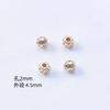 Cuentas Espaciadoras de Oro Laminado de 14K que Conservan el Color, 4.5 mm, Agujero Pasante, Cuentas Redondas, Circonita Micro pavimentada, Cuentas Sueltas, Accesorios para Pulseras y Collares DIY