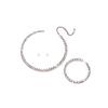 Boda Transfronteriza Joyería de Novia Fila Única Diamante Collar Completamente de Diamante Pulsera Aretes Juego de Tres Piezas Accesorios de Boda