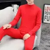 Traje de ropa interior térmica para hombre del año animal de Otoño e Invierno traje de otoño rojo brillante pantalones largos suéter para jóvenes y mediana edad