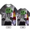 3D Nuevo Producto Juego Transfronterizo Impresión Digital Verano Camiseta Holgada de Manga Corta para Hombre y Mujer Ropa para Niños