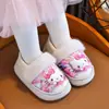 Pantuflas de algodón para niños estilo padre-hijo para niños y niñas, superficie de cuero, impermeables, felpa engrosada, cálidas, que cubren el talón, pantuflas de algodón, dropshipping