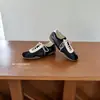 Zapatillas de ballet retro de cuero genuino para mujer, nuevas zapatillas casuales versátiles de retazos para primavera y otoño, zapatos de suela plana estilo Forrest Gump, zapatos de tabla