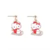 Desenho Natalino Gato KT Acessórios DIY Gatinho de Inverno Liga Metálica Gota de Óleo Bolsa Pingente Decorativo Pequeno