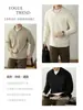 Textura de Luxo Sutil! Moletom Masculino de Outono e Inverno com Fechamento em Zíper e Gola Alta, Manga Longa, Feito com Mistura de Lã de Alta Qualidade e Seda de Amora, com Armazenamento Térmico e Aquecimento
