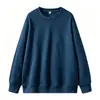 Sudadera de Mezcla de Algodón 300g Otoño/Invierno, Imitación Algodón, Hombro Caído, Cuello Redondo, Color Sólido, Pulóver, En Stock desde la Fábrica de Origen