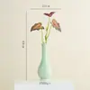 Jarrón de Cerámica Verde Ciruela Shumen, Decoración de Arreglo Floral para Sala de Estar, Decoración de Lujo Ligero y de Gama Alta, Florero Estético Chino