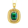 Pendente de Vidro Estilo Hong Kong Retro Aiyu Colar Imitação Esmeralda Rubi Transfronteiriço Transmissão Ao Vivo Atacado S5111807