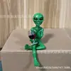 Halloween em estoque Estátua Alienígena de RESINA Resina OVNI Gnomo de Jardim Estátua Decoração