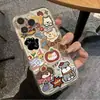 Funda para Teléfono Móvil Apple 16 15 14 13Promax 17 Transparente 17Pro con Collage Retro de Gato Manzana