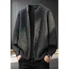 Conjunto estilo marido chaqueta cárdigan de punto americano para hombre sensación de alta gama estilo otoño e invierno perezoso old money suéter retro