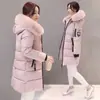 2026 Moda Coreana Transfronteriza Nueva de Comercio Exterior Europeo y Americano Chaqueta de Algodón de Longitud Media para Mujer, Talla Grande Ajuste Delgado Abrigo de Algodón con Capucha