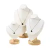 Soporte de Exhibición de Collares al por Mayor de Fábrica, Maniquí de Madera para Exhibir Joyería de Cuello, Estante de Almacenamiento y Exhibición de Joyería de Perlas