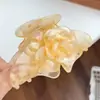 Pinza para el Cabello de Doble Flor de Gama Alta con Hermosa Textura de Acetato, Pinza de Tiburón Tridimensional, Pasador Súper de Ensueño Sencillo, Accesorio para el Cabello para Mujeres