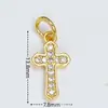 Série de pingentes de cruz microincrustados em cobre galvanizado 18K, acessórios de joias religiosas, múltiplas opções disponíveis