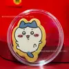 Pegatinas doradas de Kuromi y Cinnamoroll de dibujos animados coloridos, lindas y que traen buena fortuna, regalos promocionales de Chiikawa