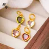 Fuerte retención de color Oro vietnamita accesorios DIY 4 colores circonita incrustada colgante de corazón pulsera pulsera collar accesorios dorados