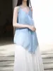 26 Verão Novo Estilo Literário Cool Algodão de Milão Fada Fluido Lantejoulas Camisola 5 Cores Senso de Design