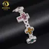 Nuevos Accesorios para el Cabello de Diamante Comercio Exterior Europeo y Americano Más Vendidos Plata de Ley S925 Moissanita de Colores Marca de Moda Hip Hop Accesorios de Pulsera Cruzada