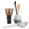 Conjunto de Ferramentas para Chá de Bambu Roxo: Batedor de Chá, Conjunto para Matcha, Pincel de Mistura, Conjunto com Batedor de 100 Dentes, Embalagem em Caixa de Presente para Batedor de Chá, Logo Personalizável