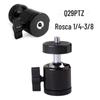 Q29 Gimbal de Furo Único Gimbal de Metal Tripé para Transmissão ao Vivo Gimbal Pode Girar 360 graus Ajuste Rotativo 1/4 Gimbal de Furo Único