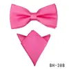 Conjunto de Gravata Borboleta e Lenço de Cor Sólida com Listras para Homens, Acessórios de Terno de Negócios de Alta Qualidade, Gravata Borboleta em Estoque