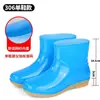 Botas de chuva com estampa de mármore, botas de chuva de cano alto, sapatos aquáticos femininos, quentes e adequados para trabalho na cozinha, altura até a panturrilha, antiderrapantes, resistentes ao desgaste, impermeáveis e feitos de borracha