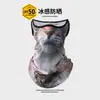 Mascarilla de Equitación de Verano para Hombre Harley Locomotora Seda de Hielo Protector Solar para Exteriores con Orejas Colgantes Dibujos Animados de Animales Pañuelo Facial Protector Solar Conjunto de Bufanda