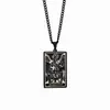 Venta caliente transfronteriza 22 piezas de estilo tarot retro rectangular titanio acero colgante acero inoxidable collar