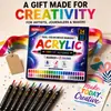 Bestseller transfronteiriço marcadores acrílicos bicolores com pontas de pincel macio de dupla extremidade, 24 peças, 48 cores, canetas para pintura artesanal DIY, canetas de colorir