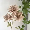 Flores de Seda con 3 Orquídeas Moradas para Decoración de Pasillo de Boda, Arreglo para Salón de Bodas, Decoración de Muebles, Orquídeas Moradas Artificiales, Flores Falsas