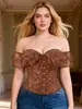 Corsé de Encaje de Comercio Exterior de un Hombro Estilo Corte Sexy Bustier de Ballenas Moldeador de Vestido Cinturilla Soporte de Pecho Prenda Moldeadora